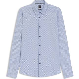 Slim fit skjorte af jersey med performance-stræk og print