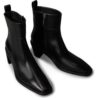 Leather Ankle Zip Cowboy Boots - Black - EU 40