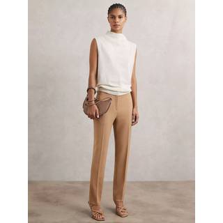 Reiss Reiss Camel Gabi Petite Slim Fit Suit Trousers