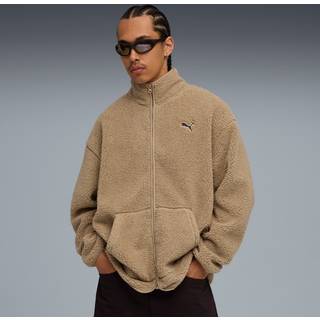 PUMA Essentials Elevated Relaxed Winterized Full-Zip Sherpa Men, Clothing, Ice Coffee, XXL