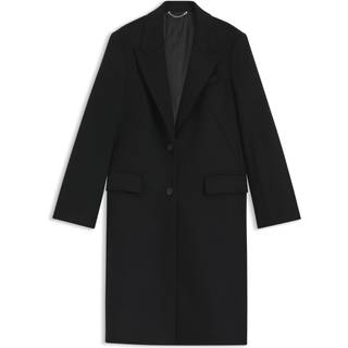 Regular fit frakke i uld med revers med hak