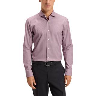 Skjorte med slim fit i strygelet bomuldspoplin med stræk