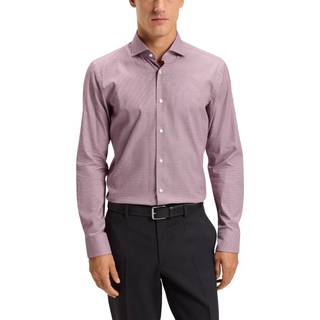 Skjorte med slim fit i strygelet bomuldspoplin med stræk