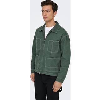 ONLY & SONS Zealand Zip Denim Jacket Castor Gray