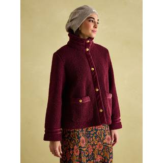 Joules Joules Fleur Burgundy Red Fleece Jacket