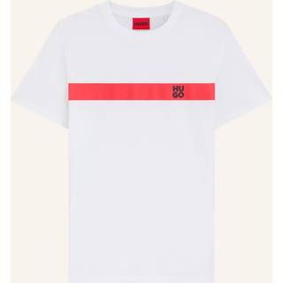 T-shirt i bomuldsjersey med stribe og logo