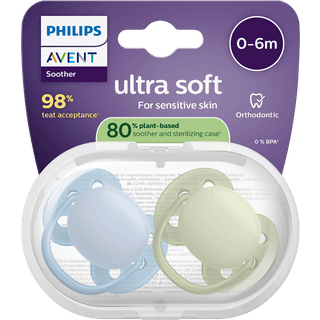 Philips Avent Sut Ultra soft, 0-6 m, grøn/blå