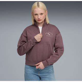 PUMA Class Half-Zip Short Crew Women, Clothing, Raisin, M