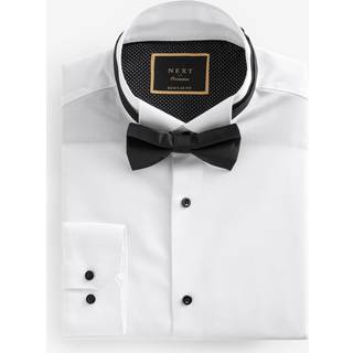 Next White Regular Fit Slim Fit Single Cuff Shirt With Wing Collar And Bow Tie Pack - EU 43 Regular