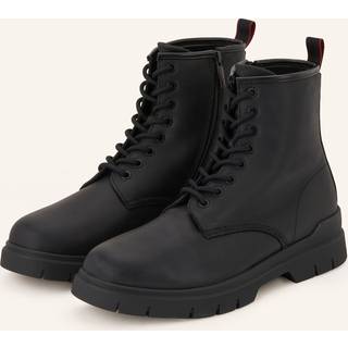 HUGO Herren Schnürboots schwarz Glattleder