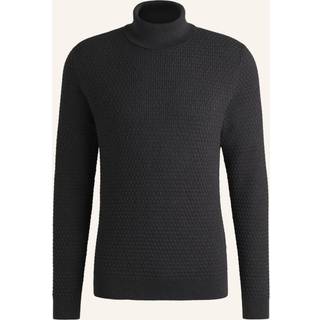 Strukturstrikket rullekravesweater i bomuld