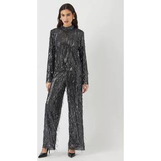 Yaslantra Paillet Frynse Top Med Lange Ærmer