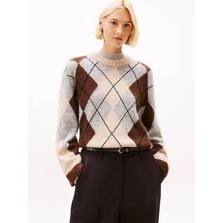 Argyle Oversized Alpaca Blend Jumper