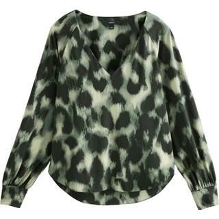Next Green Animal Long Sleeve V-Neck Jersery Blouse