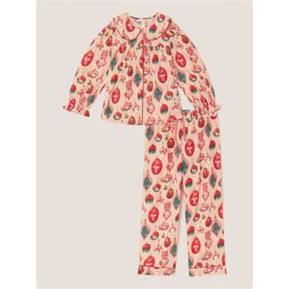 Monsoon Monsoon Pink Christmas Bauble Print Long Pyjamas Set