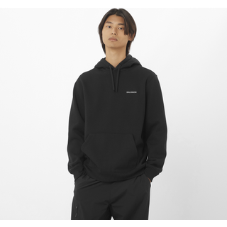 Salomon Men's Salomon Logo Hoodie Deep Black, Deep Black/, L