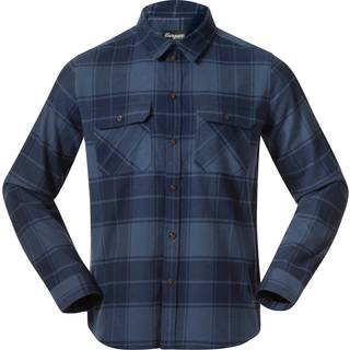 Bergans Nordmarka Flanellskjorte Herre Granite Blue/Navy Blue Check L