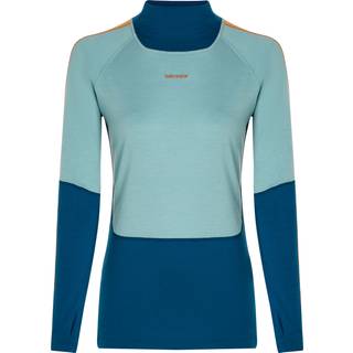 Icebreaker Women's Merino 200 Oasis+ Long Sleeve High Neck Atlantis/Hydro/Trail, L