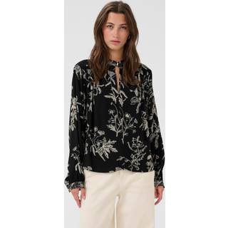 ShiromaPW Bluse, Black Botanical Print, 36