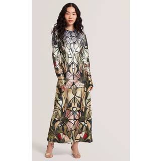 Ted Baker Ted Baker Black Zellie Print Long Sleeve Midi Dress - 10