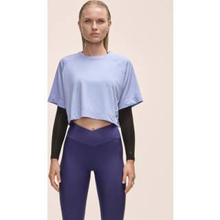 Casall Women's Laser Mesh Crop Tee Blueberry Mist, L