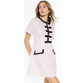 River Island River Island Pink Bow Front Boucle Dress - EU 40 (UK 12)