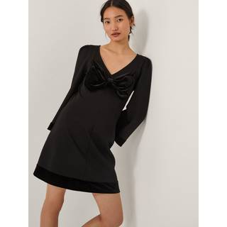 Monsoon Monsoon Blair fløjlsminikjole med langærmet sløjfe - EU 48 (UK 20)