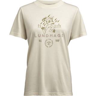 Lundhags Women's Järpen Printed T-Shirt Chalk White, XL