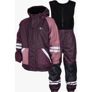 Lindberg Kids' Fagerhult Rain Set Fleece Plum/dry Rose, 120