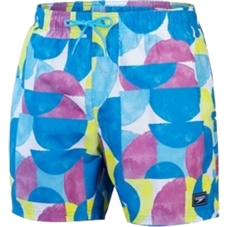 Men's Digital Printed Leisure 16" Swim Shorts Blue