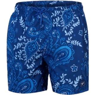 Men's Printed Leisure 16" Swim Shorts Blue