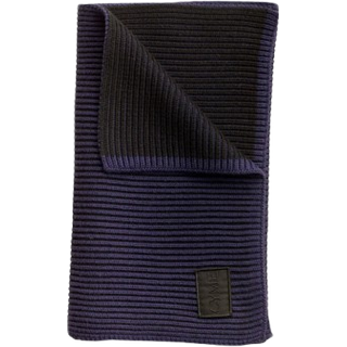 Cotton Cashmere Halstørklæde - Navy/Sort - OS