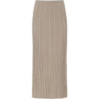 Pointelle Rib Nederdel - Beige - XS