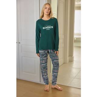 Lts Tall Green Fairisle Print Cuffed Pyjama Set Size 18-20