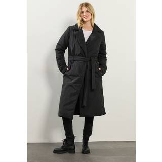 Lts Tall Black Belted Padded Midi Coat Size 10