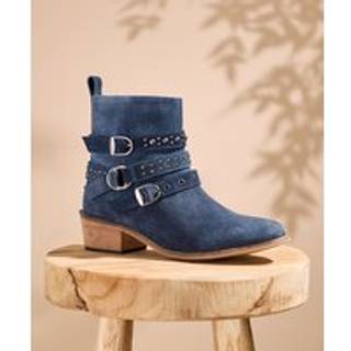 Joe Browns Joe Browns Blue Side Zip Suede Studded Ankle Boots
