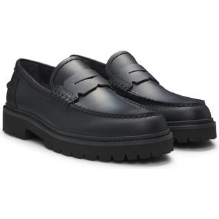 Loafers i læder med kraftig ydersål
