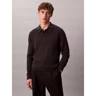 Merino Polo Jumper - Black - S