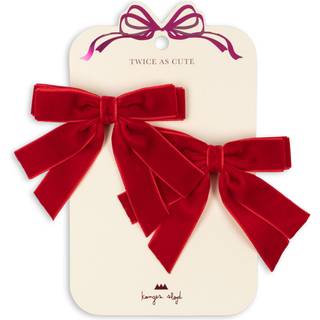 Konges Sløjd Velvet hårspænder med dobbelte sløjfer 2-pak - Barbados cherry