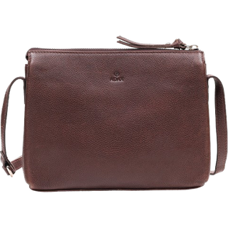 Adax Mørkebrun Skindtaske Riva med skulderrem Lotta
