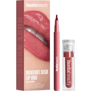 Huda Beauty - Makeout Sesh Lip Duo Rosy Nudes - Læbesæt - Lip Set Makeout Sesh Rosy Nudes - For Women - Multi