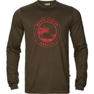 Härkila Men's Game Long Sleeve T-Shirt Willow Green Moose, XL
