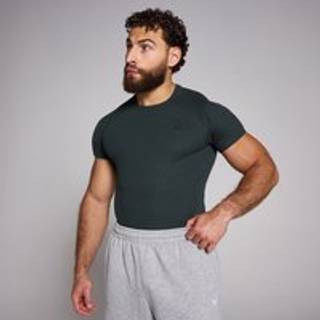 MP Origin Ribbed Muscle Fit T-shirt til mænd − Washed Black - XS - Sort