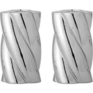 Bloomingville Silvia lysestage 2 pak Ø7 cm Sølv