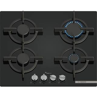 Bosch Serie 6 Gaskogesektion 60 cm Hårdt glas, Sort PPP6A6I10