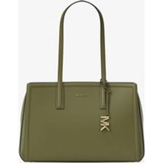 MK Laila Medium Leather Tote Bag - Green - Michael Kors - ONE SIZE