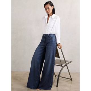 Reiss Reiss Mimi Jeans med brede bukseben og krystaludsmykning