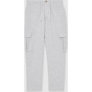 Reiss Reiss Grey Marl Willan Jersey Cargo Trousers with Cotton