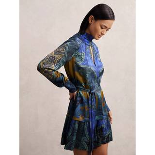 Reiss Reiss Kaisley minikjole med paisley-print og bælte - 32