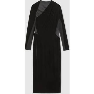 Reiss Reiss Black Kass Velvet Sheer-Panel Cut-Out Midi Dress - EU 32 (UK 4)
